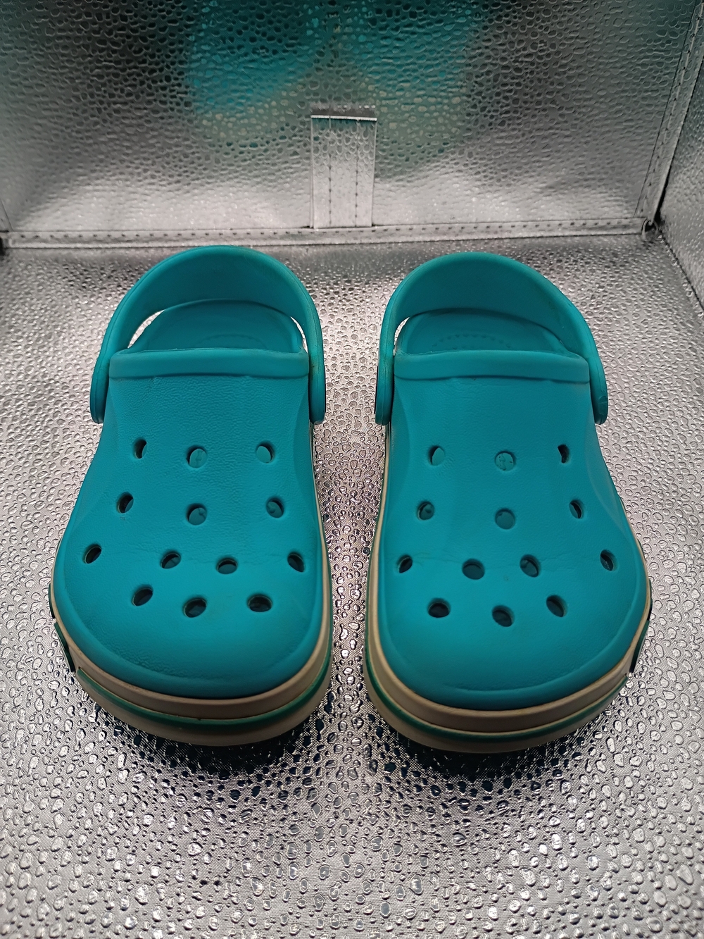 CROCS Kids Teal Slip-On Clogs with Backstrap